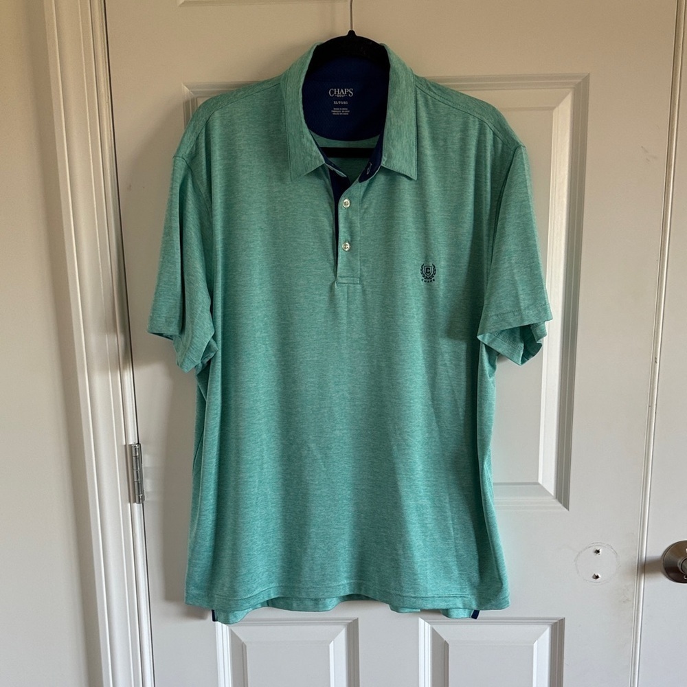Chaps Men's Aqua Polo Shirt Size XL